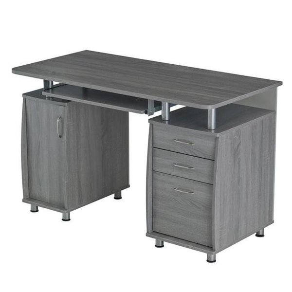 Techni Mobili Techni Mobili RTA-4985-GRY Complete Workstation Computer Desk with Storage; Grey - 30 x 47.5 x 24 in. RTA-4985-GRY